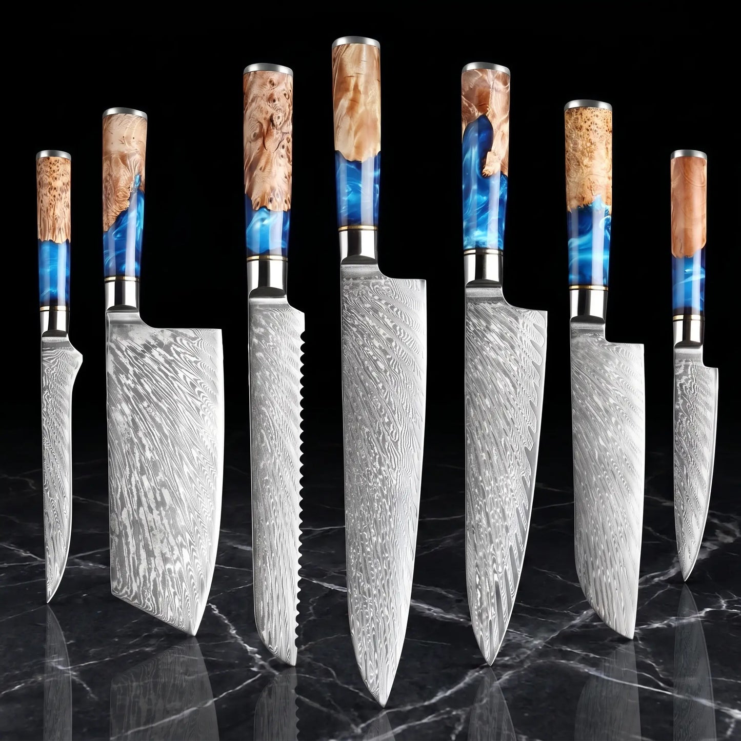 Kaizen Japanese Damascus Steel Knife Set