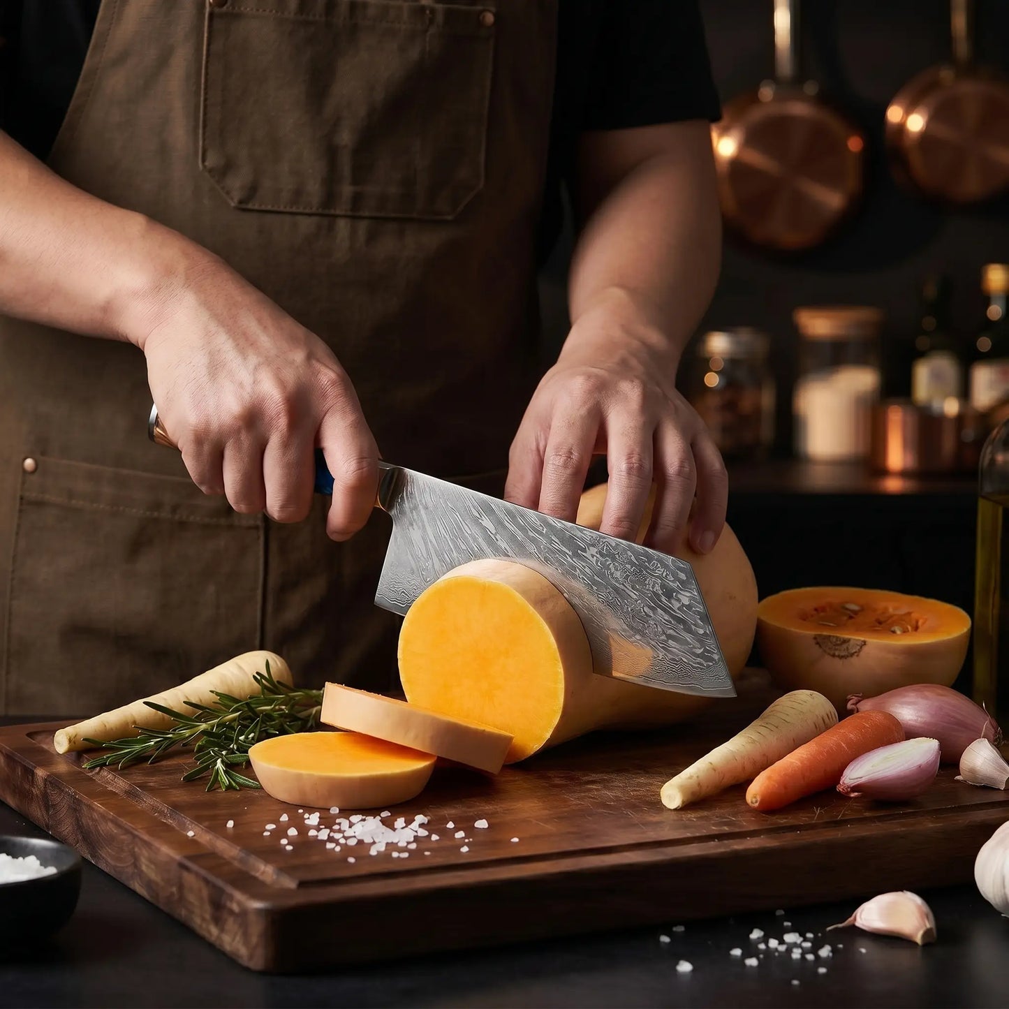 Kaizen Japanese Damascus Steel 7" Cleaver