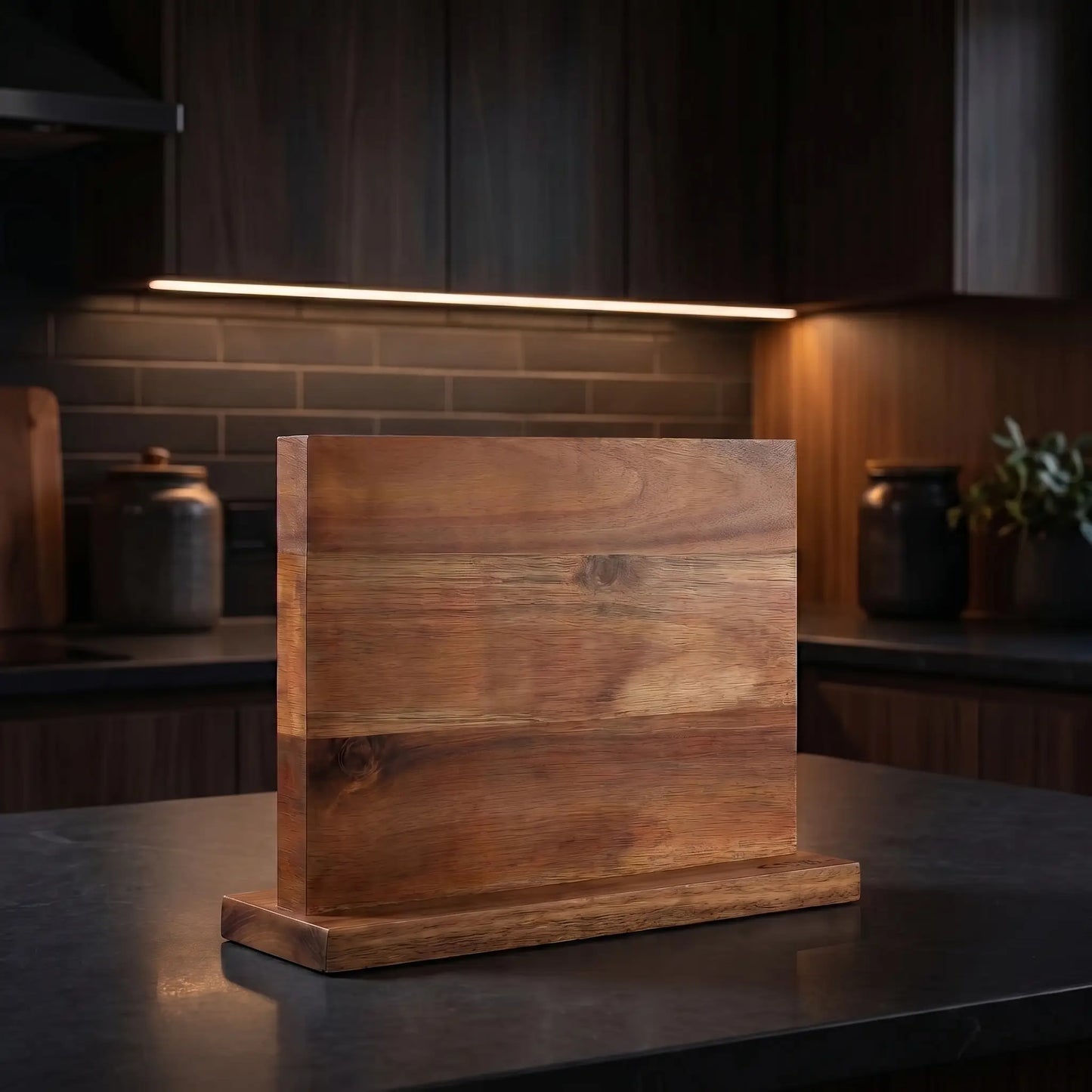 Double-Sided Magnetic Wooden Knife Block