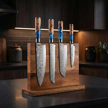 Double-Sided Magnetic Wooden Knife Block