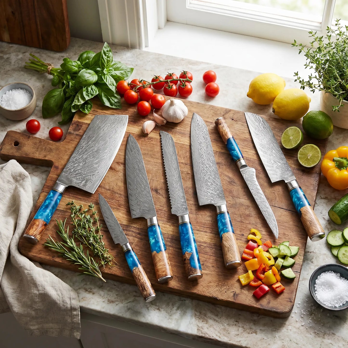 Kaizen Japanese Damascus Steel Knife Set