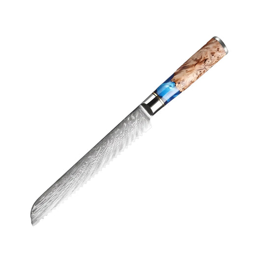 Kaizen Japanese Damascus Steel 8" Bread Knife